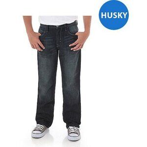 Wrangler Boys Size 12 Husky Adjustable Waist Straight Leg Premium Denim Jeans